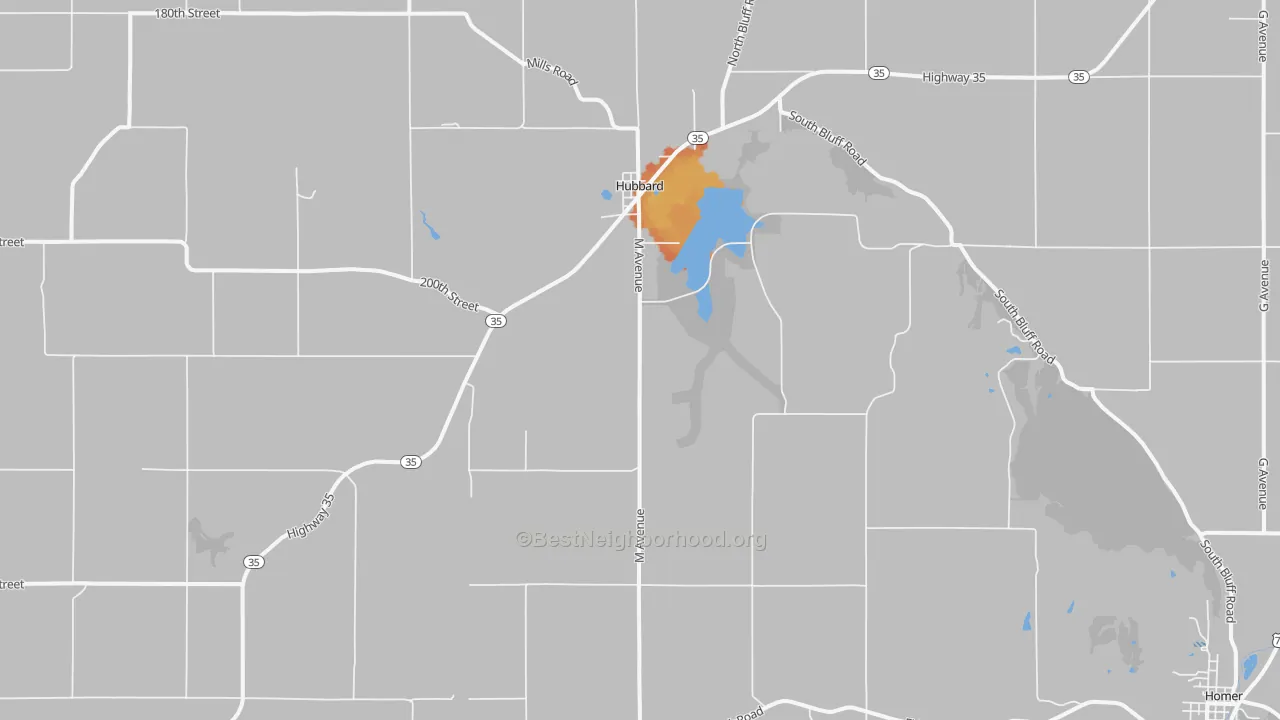 Bike Grade map of 68741, NE