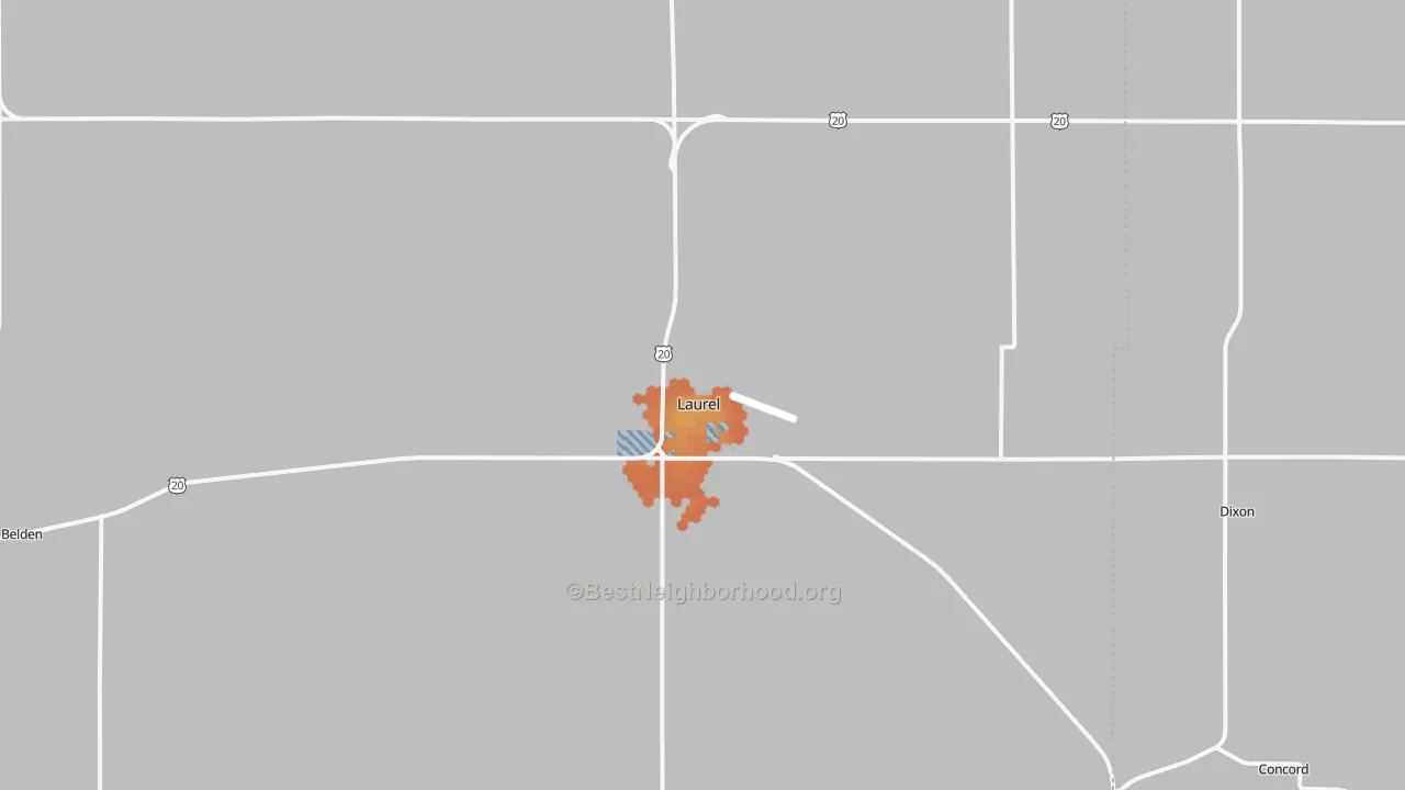 Bike Grade map of 68745, NE