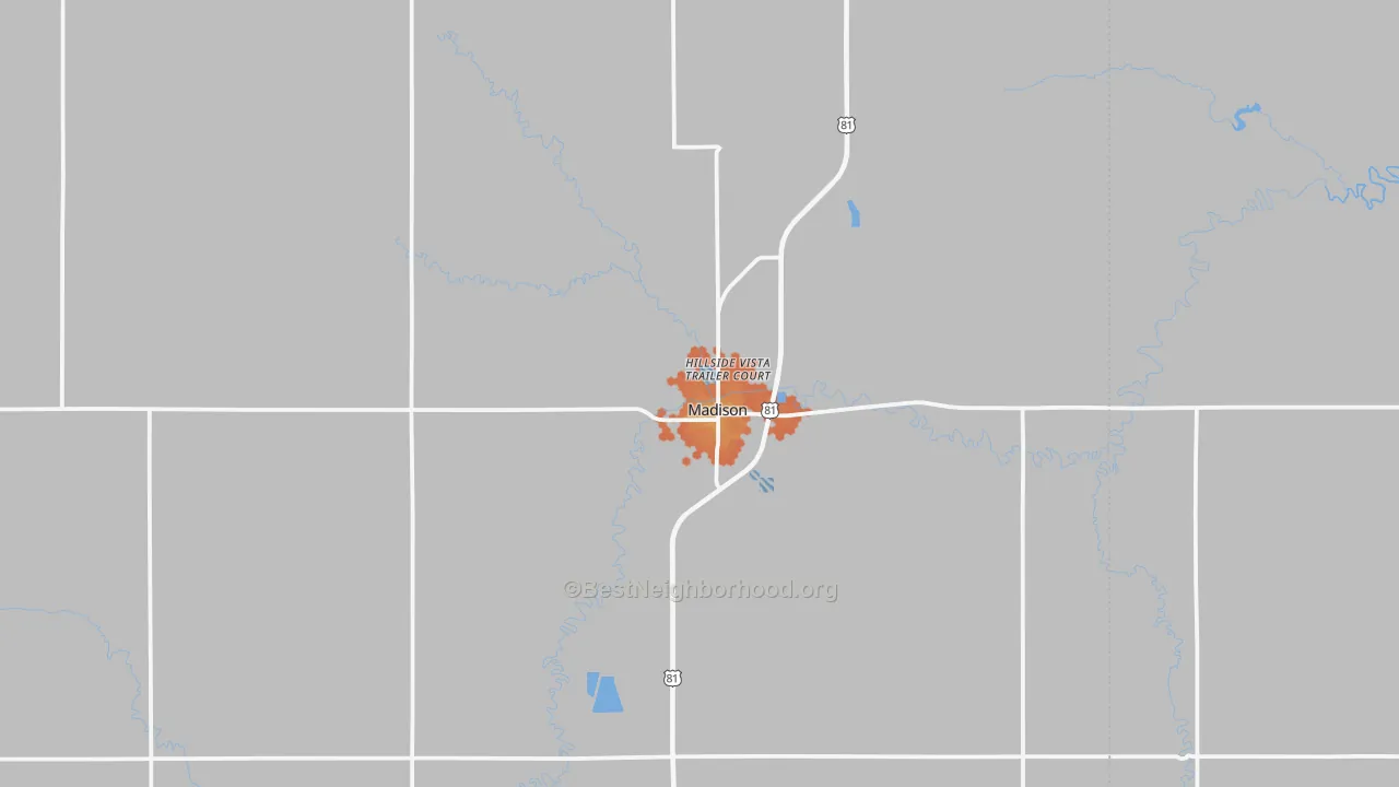 Bike Grade map of 68748, NE