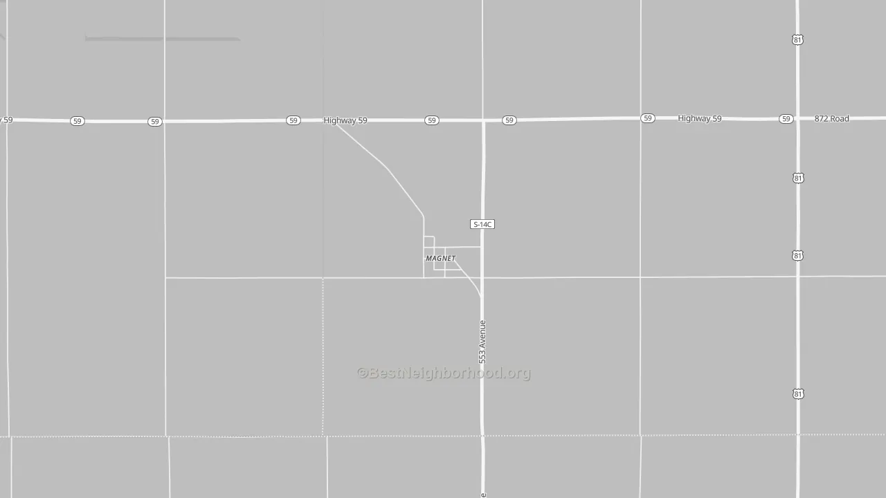 Bike Grade map of 68749, NE