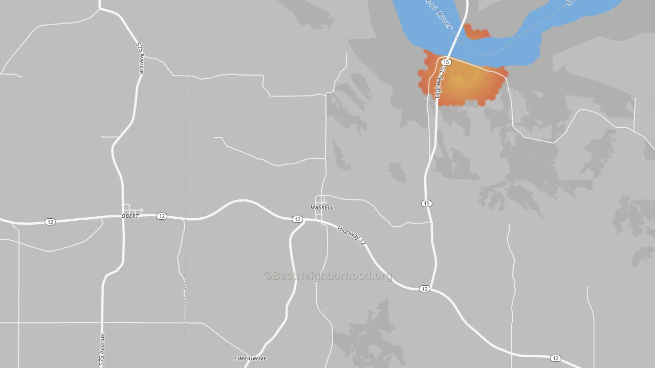 Bike Grade map of 68751, NE