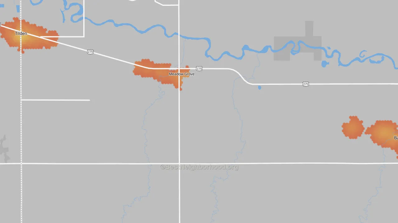 Bike Grade map of 68752, NE