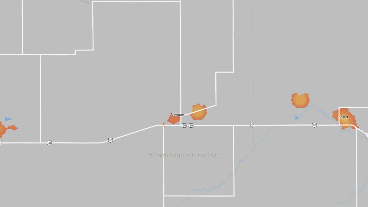 Bike Grade map of 68759, NE
