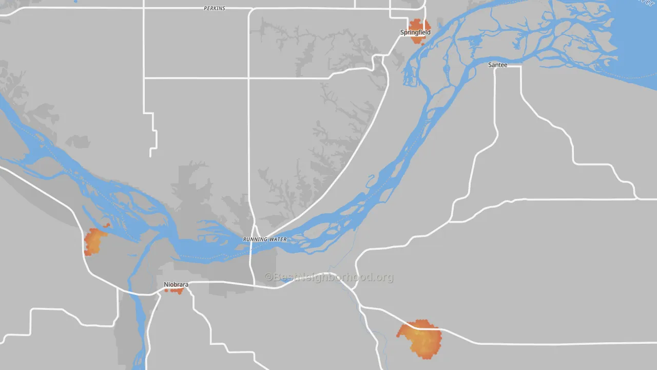 Bike Grade map of 68760, NE