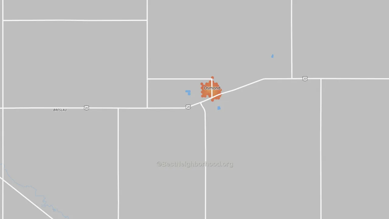 Bike Grade map of 68765, NE
