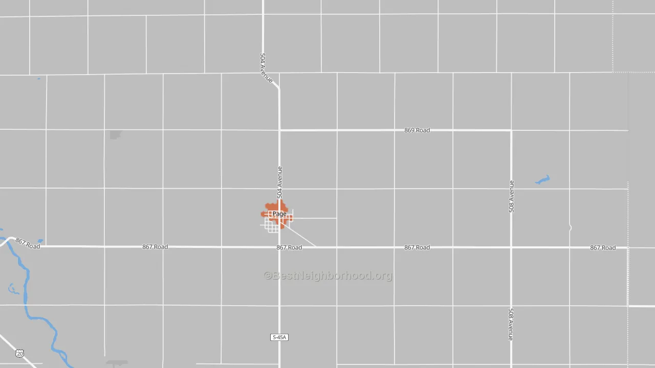 Bike Grade map of 68766, NE