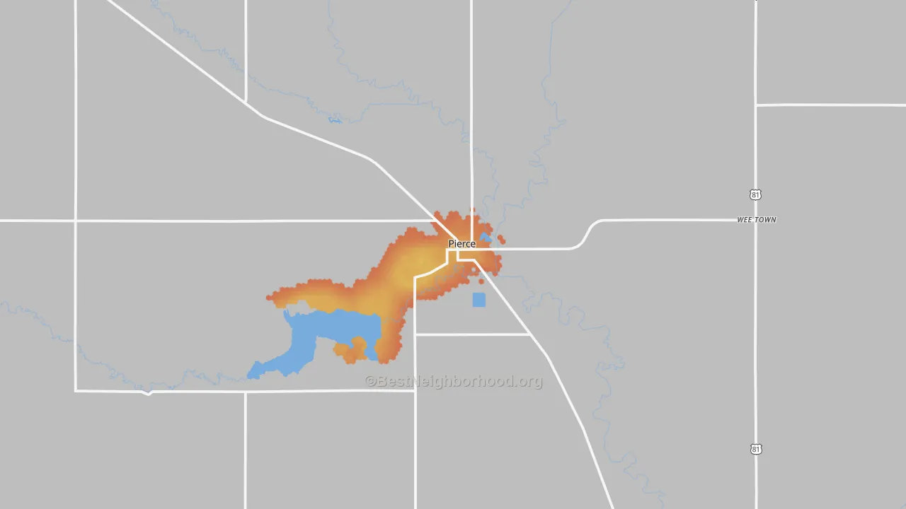 Bike Grade map of 68767, NE
