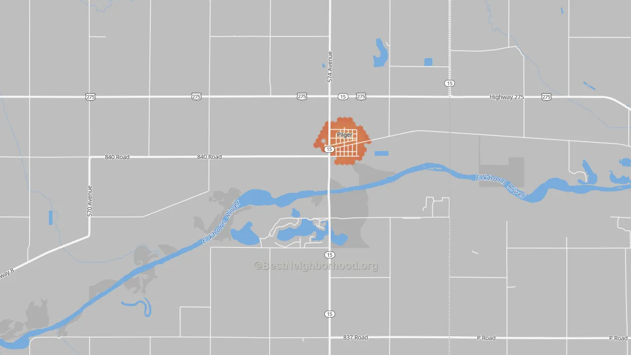 Bike Grade map of 68768, NE