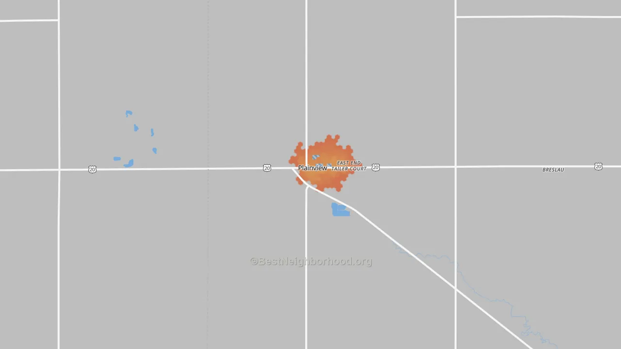 Bike Grade map of 68769, NE