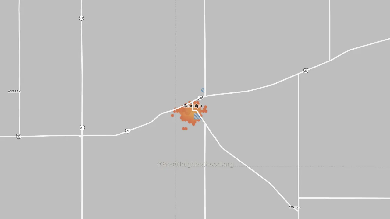 Bike Grade map of 68771, NE