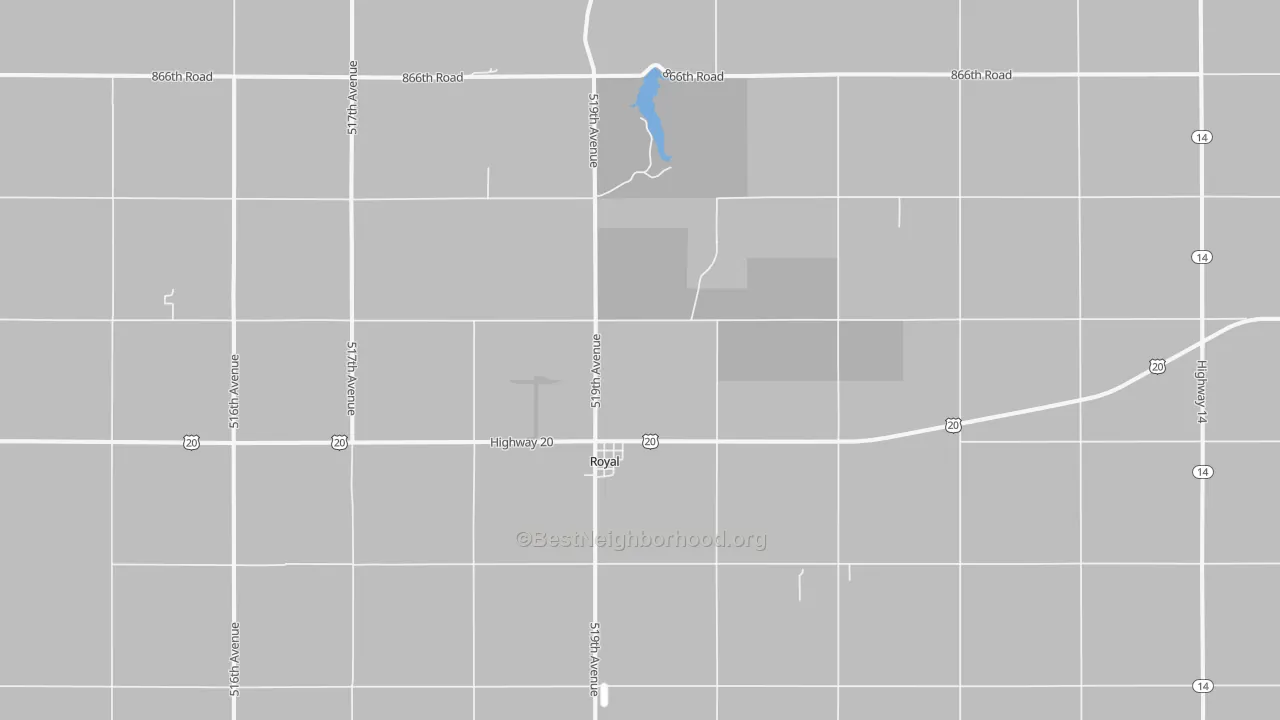 Bike Grade map of 68773, NE
