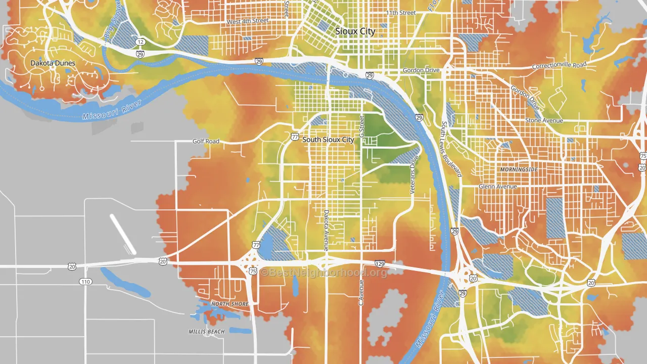 Bike Grade map of 68776, NE