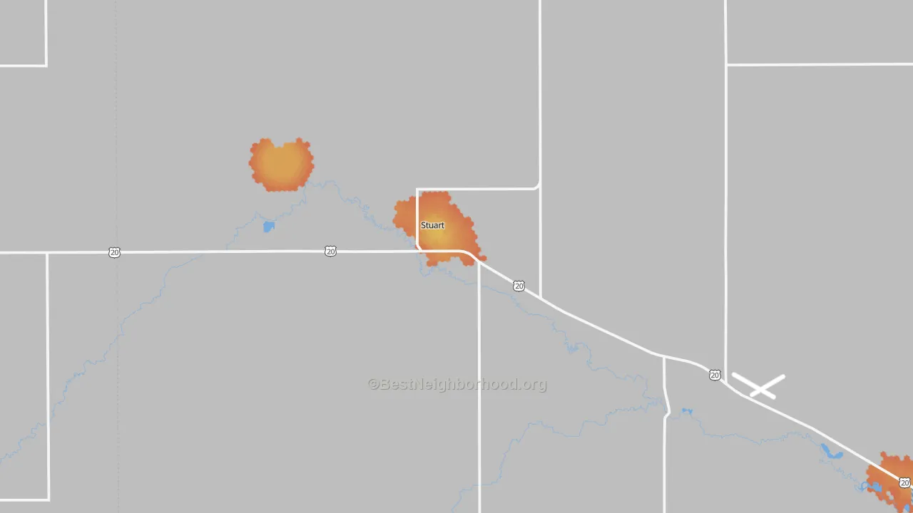 Bike Grade map of 68780, NE