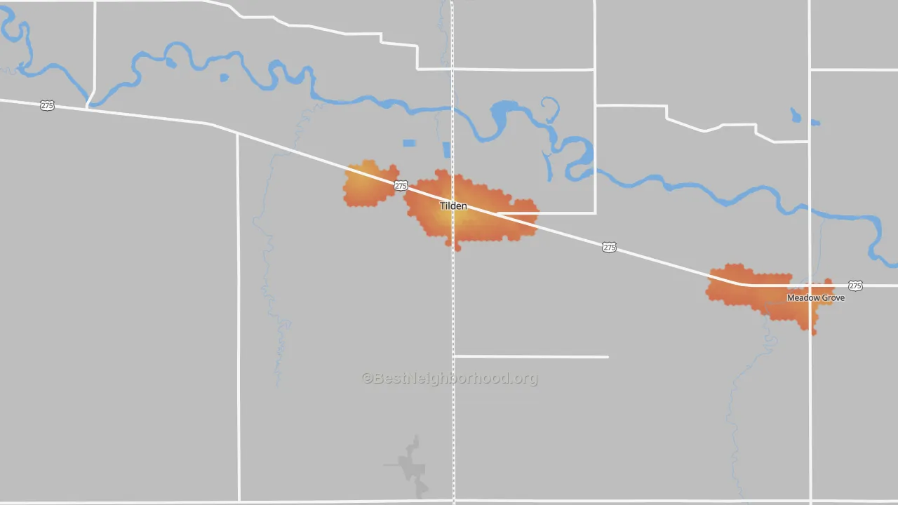Bike Grade map of 68781, NE