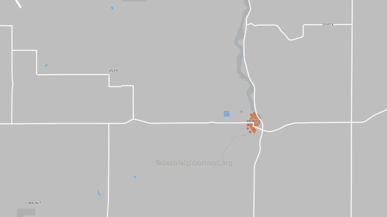 Bike Grade map of 68783, NE