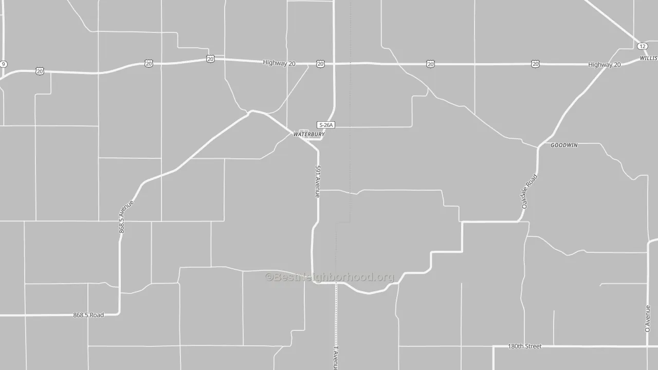 Bike Grade map of 68785, NE