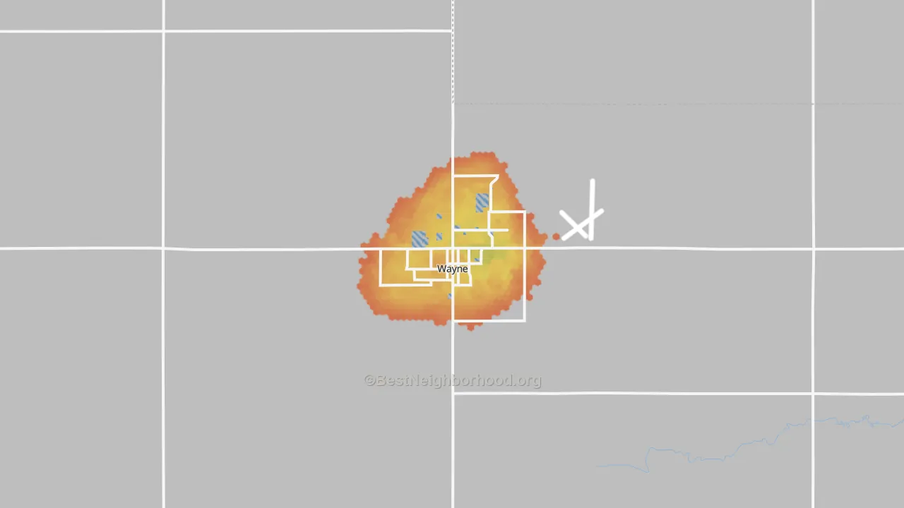 Bike Grade map of 68787, NE