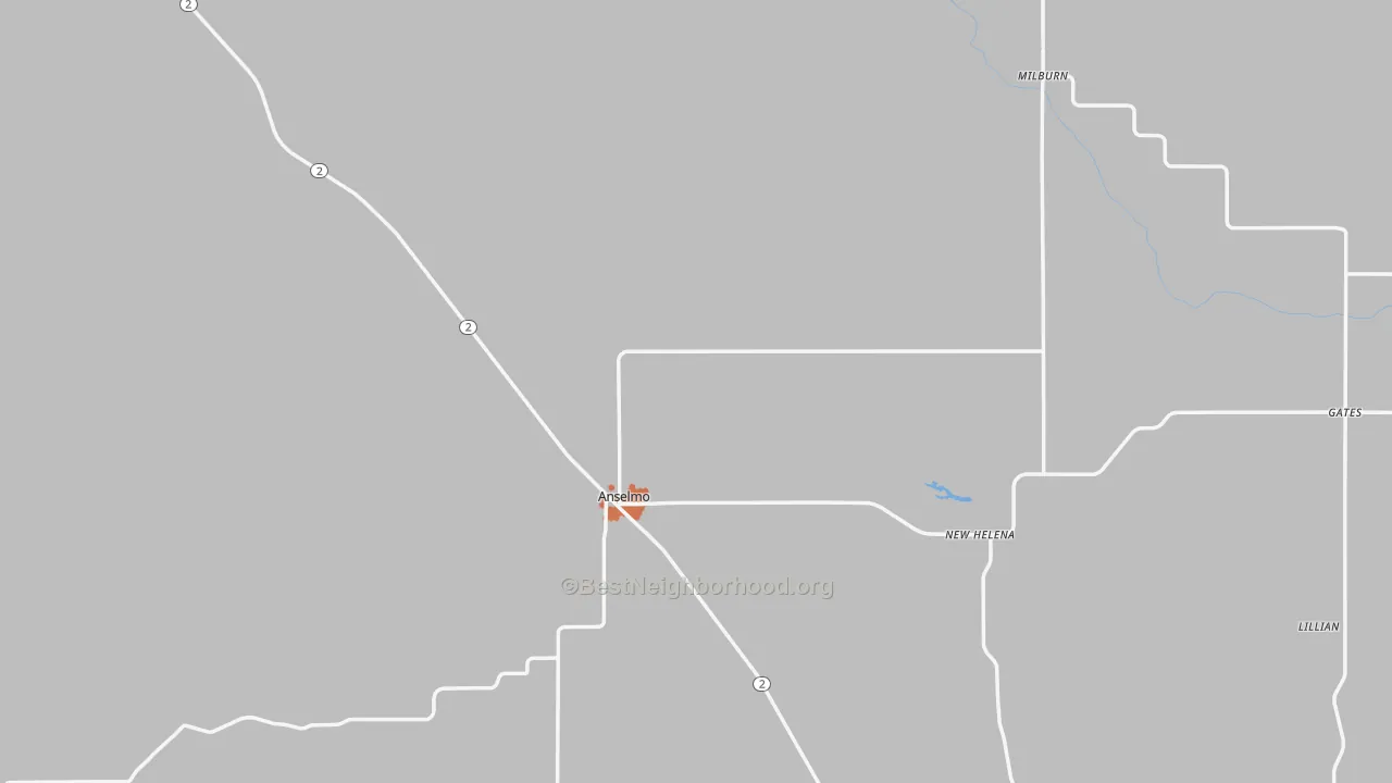 Bike Grade map of 68813, NE