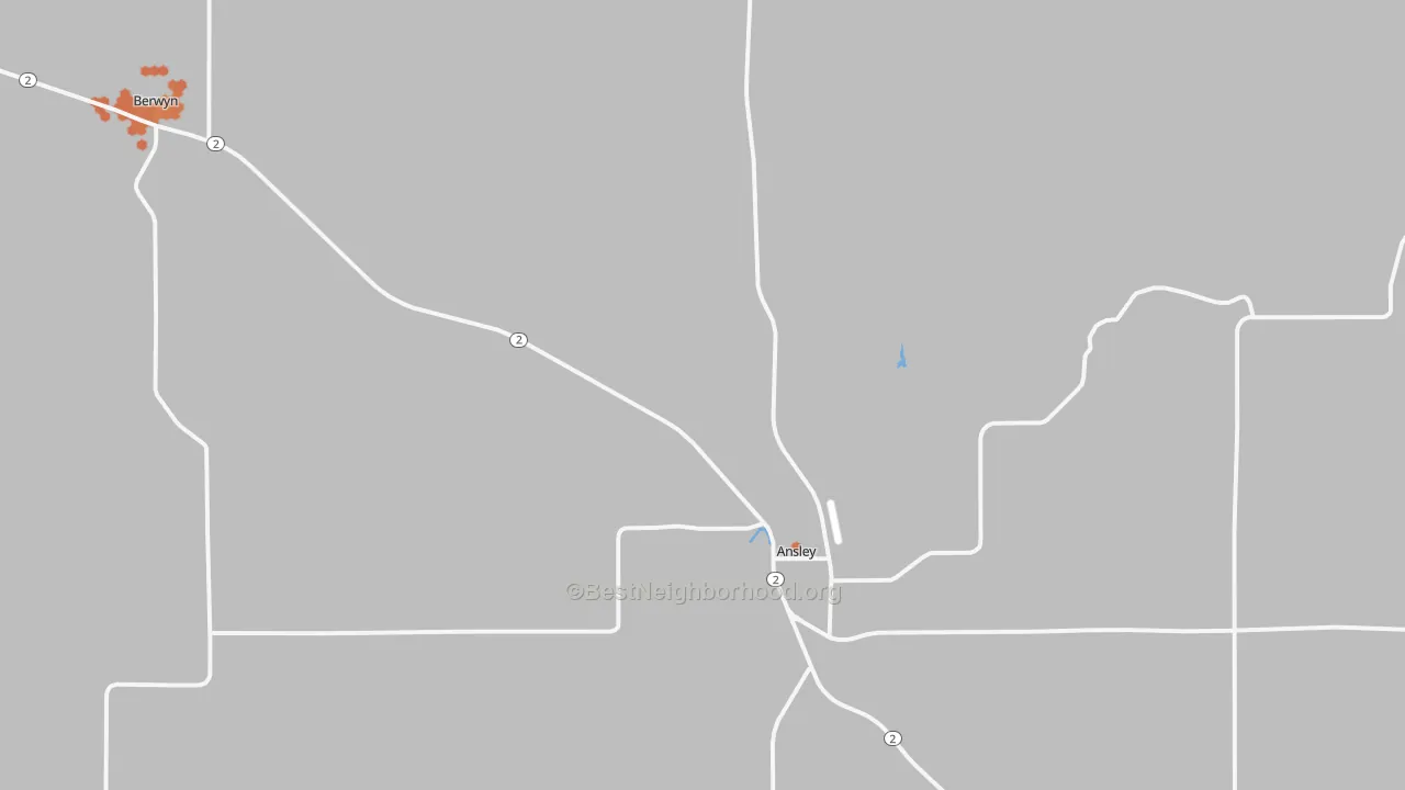 Bike Grade map of 68814, NE
