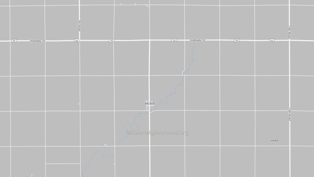 Bike Grade map of 68816, NE
