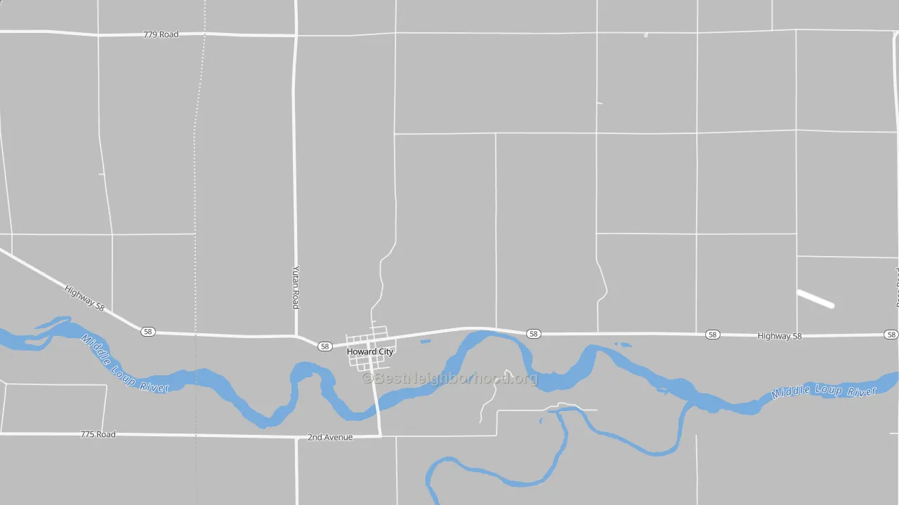 Bike Grade map of 68820, NE