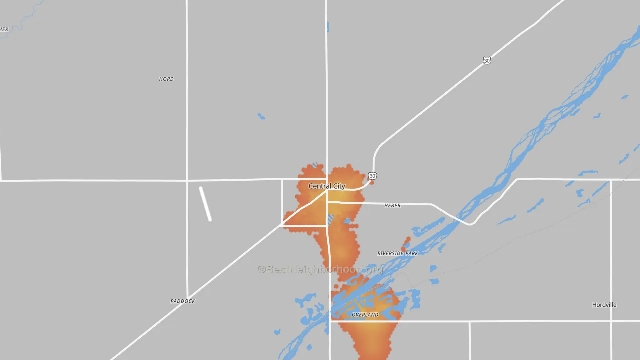 Bike Grade map of 68826, NE