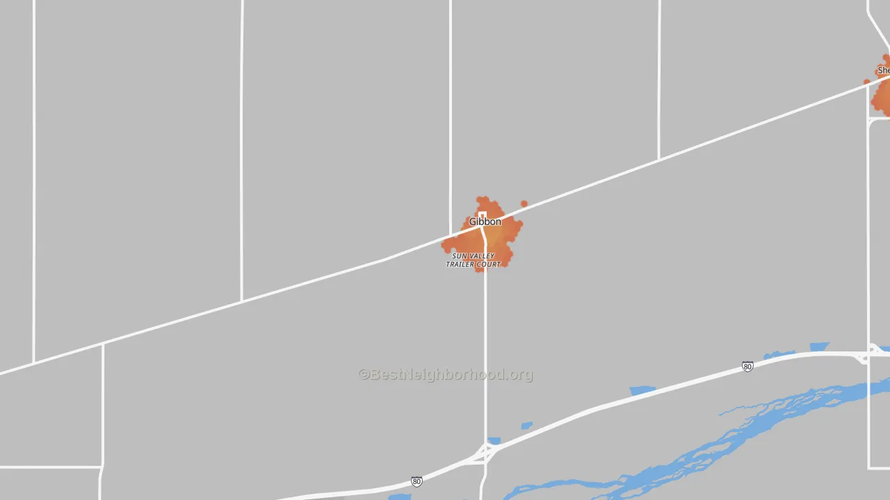 Bike Grade map of 68840, NE