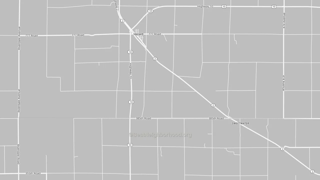 Bike Grade map of 68844, NE