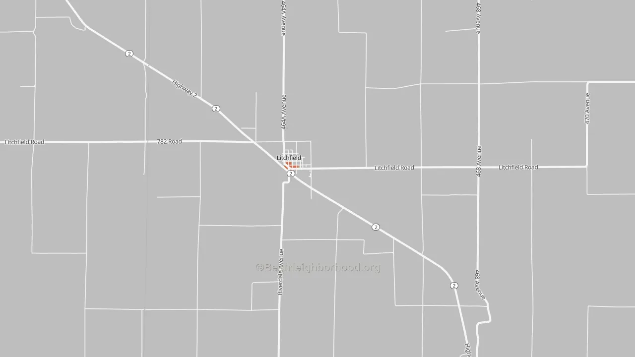 Bike Grade map of 68852, NE