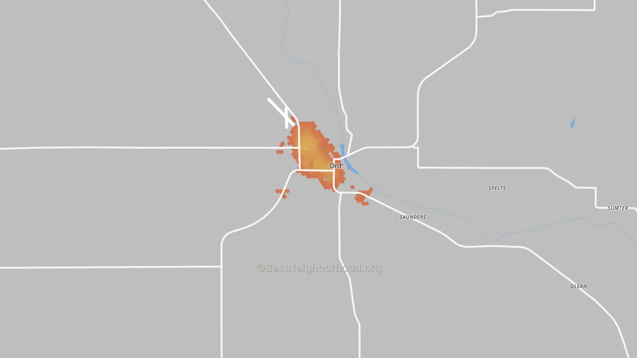 Bike Grade map of 68862, NE