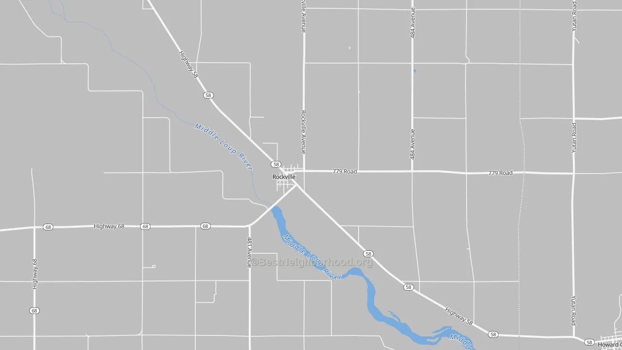 Bike Grade map of 68871, NE