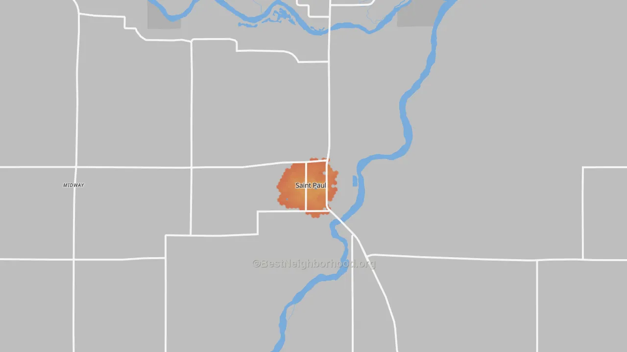 Bike Grade map of 68873, NE