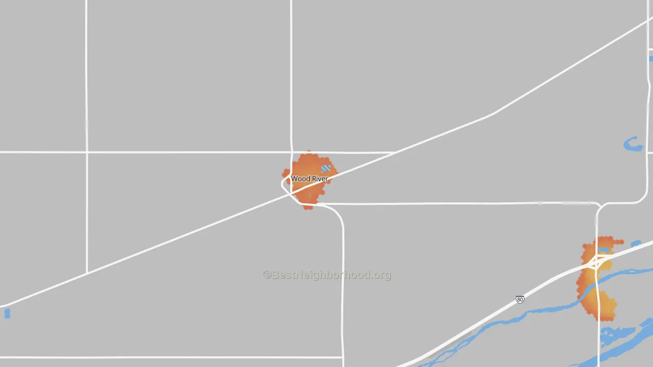Bike Grade map of 68883, NE