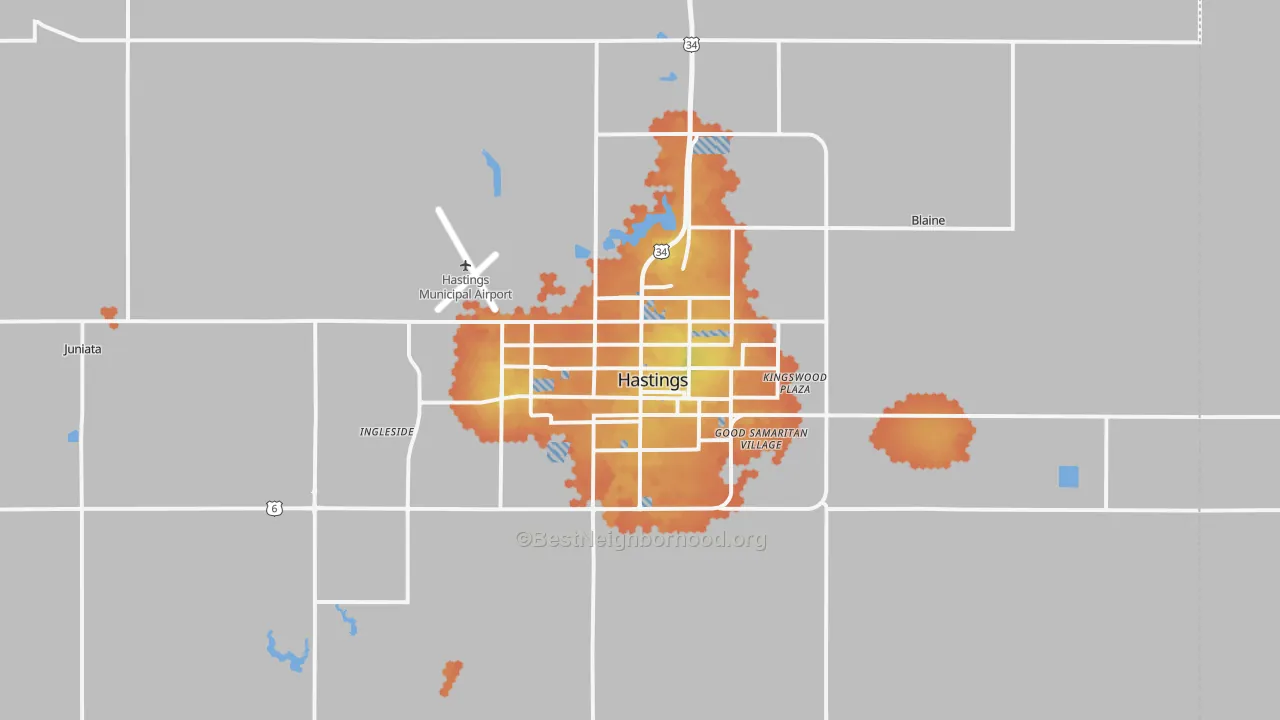 Bike Grade map of 68901, NE