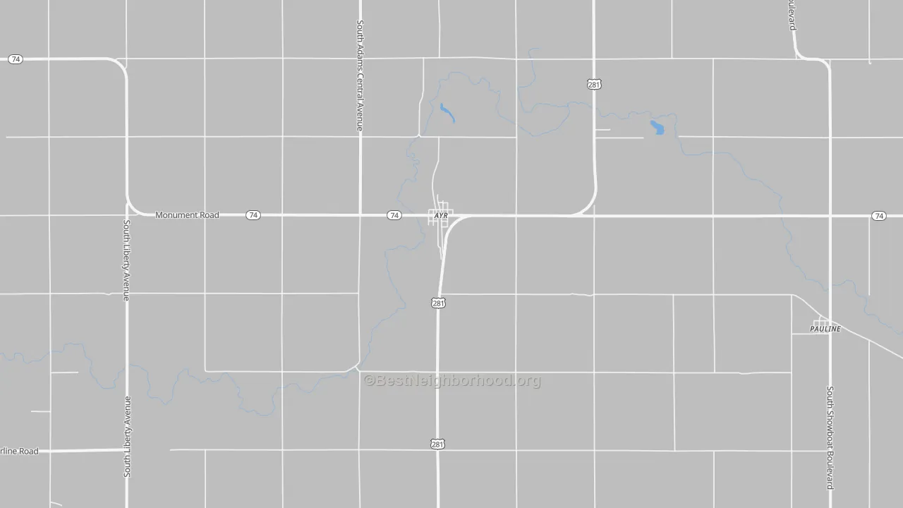 Bike Grade map of 68925, NE
