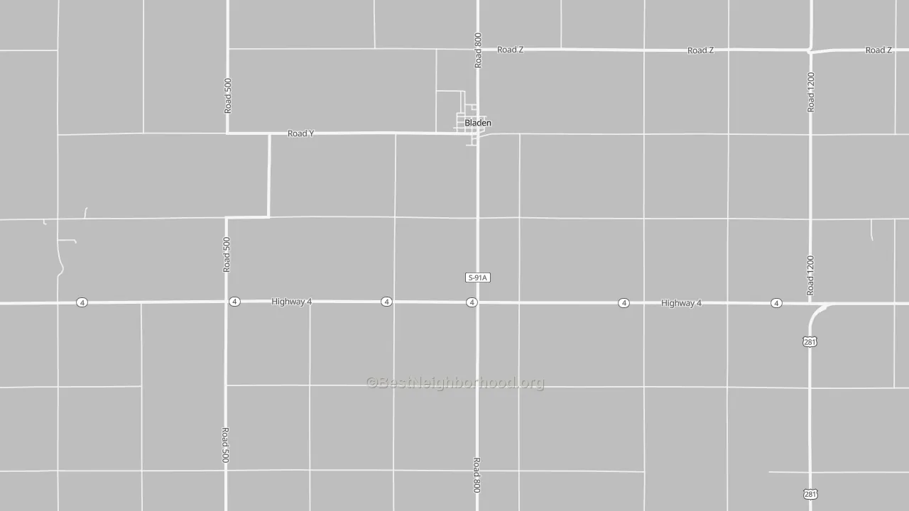 Bike Grade map of 68928, NE