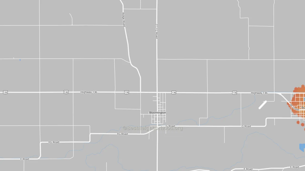 Bike Grade map of 68929, NE