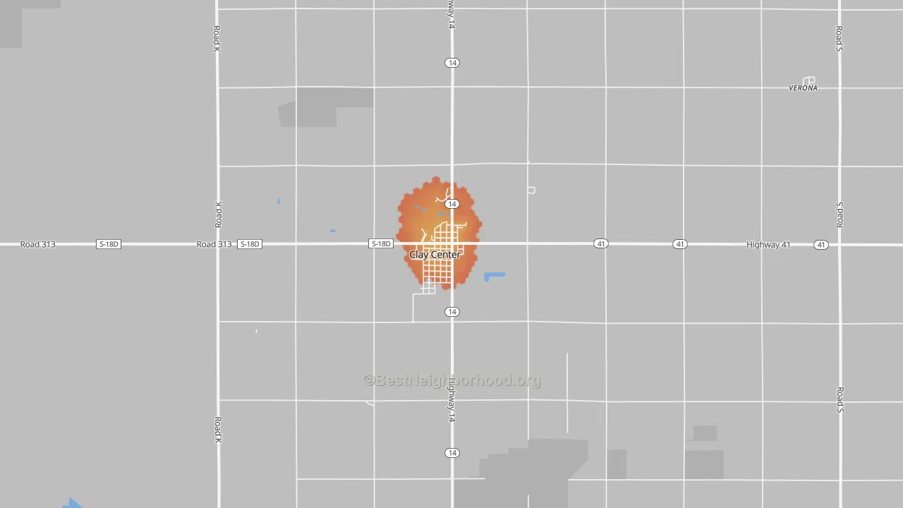 Bike Grade map of 68933, NE