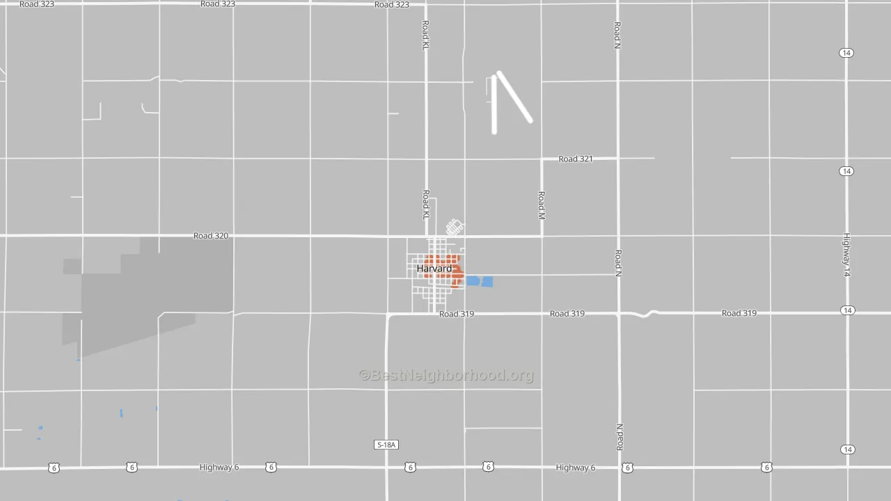 Bike Grade map of 68944, NE