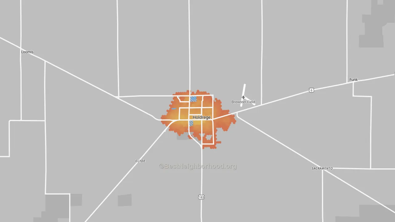 Bike Grade map of 68949, NE
