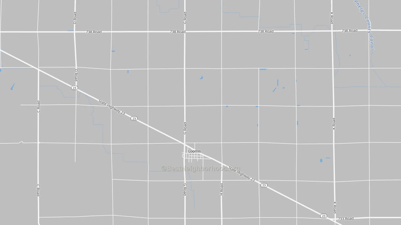 Bike Grade map of 68958, NE