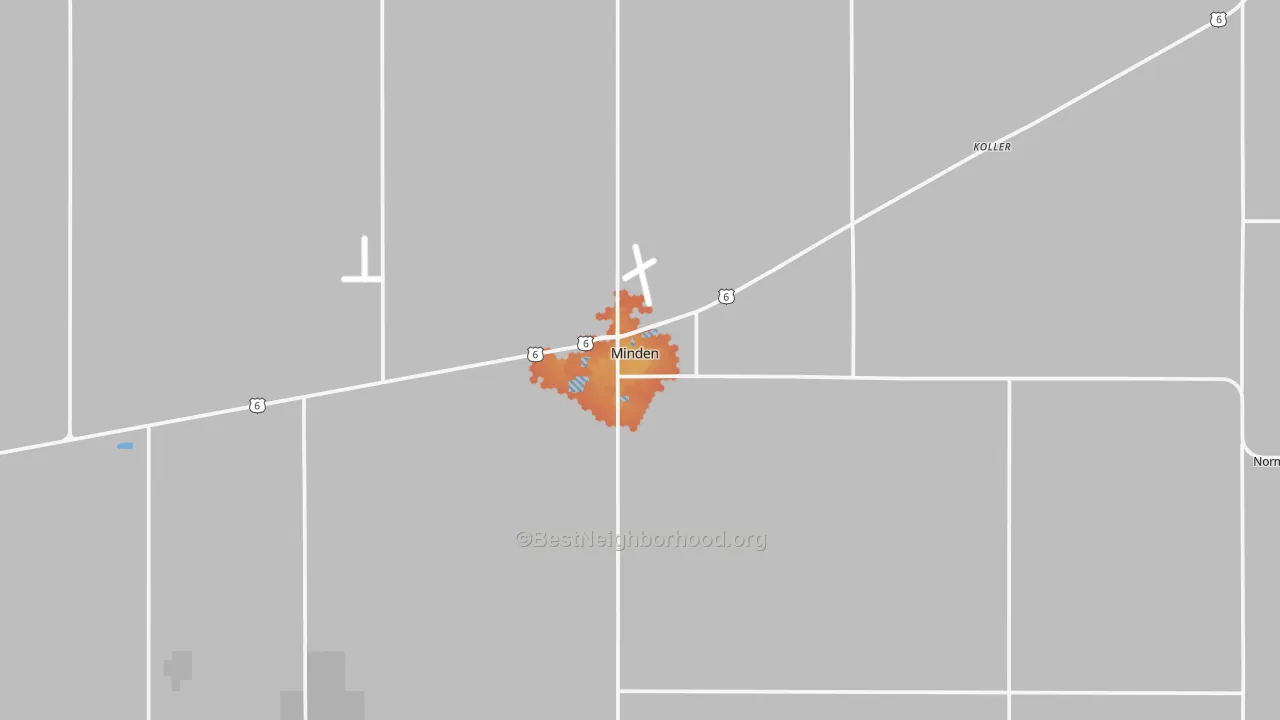 Bike Grade map of 68959, NE