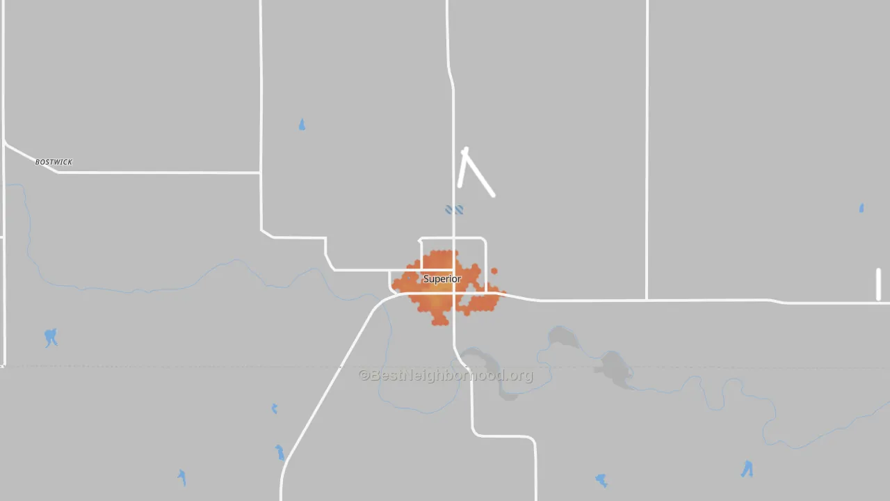 Bike Grade map of 68978, NE