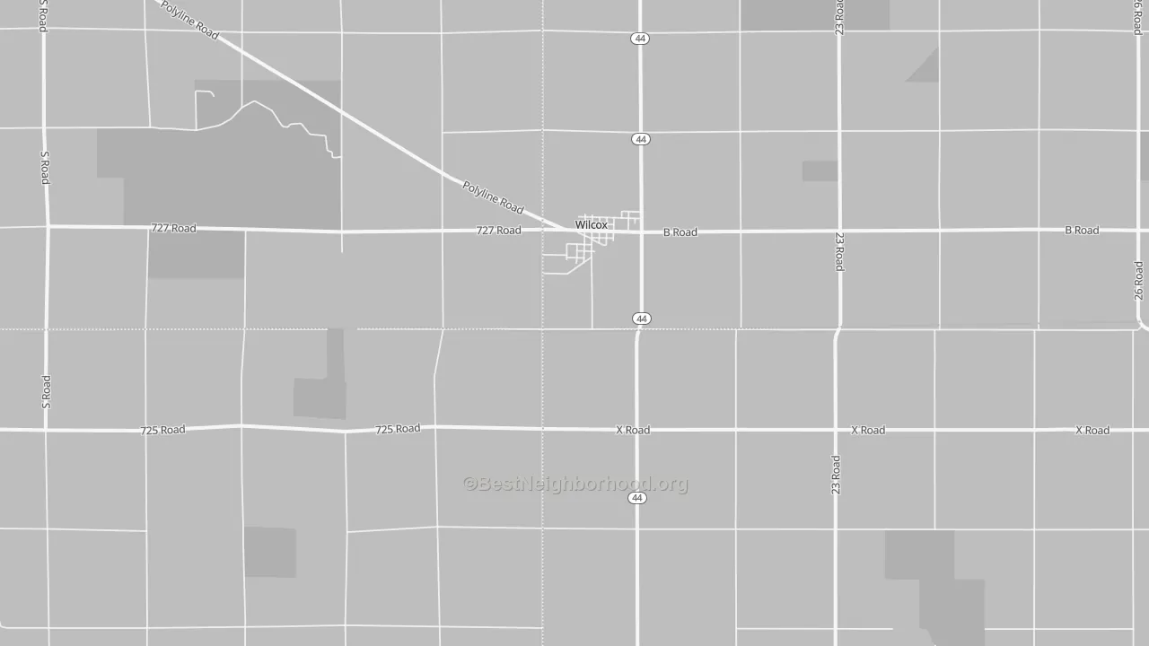 Bike Grade map of 68982, NE