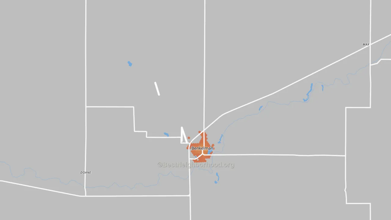 Bike Grade map of 69021, NE