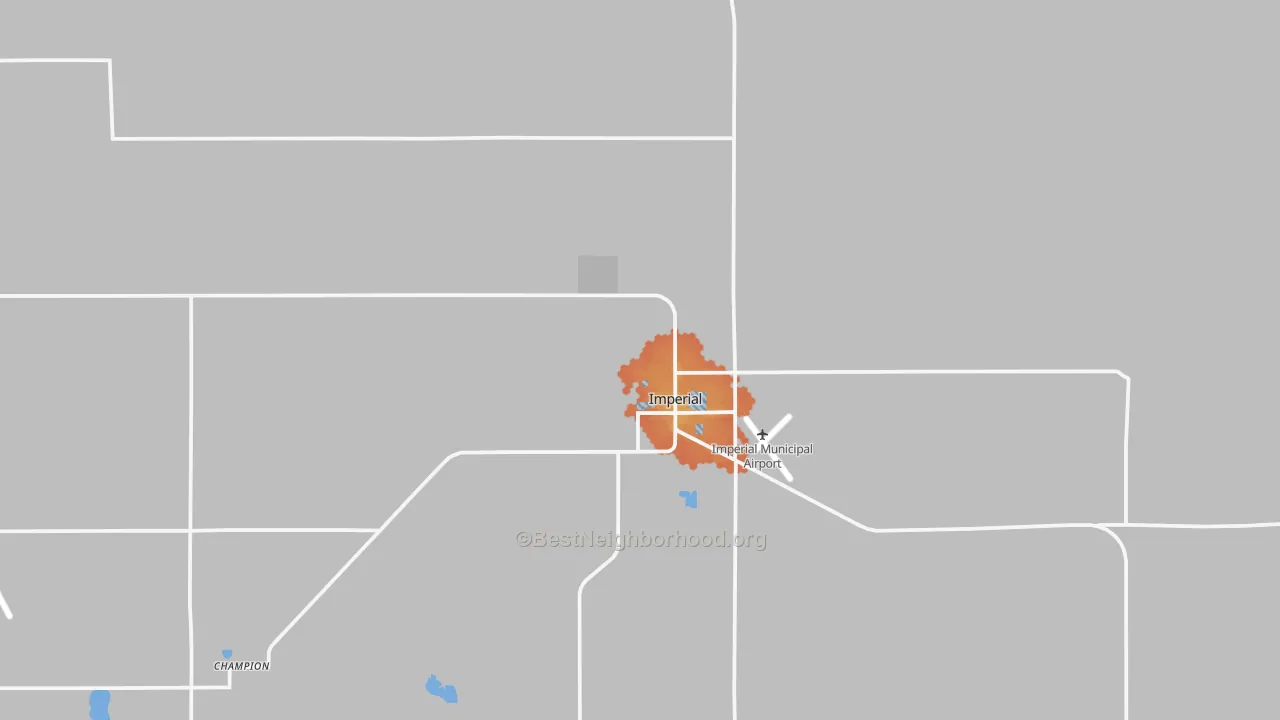 Bike Grade map of 69033, NE