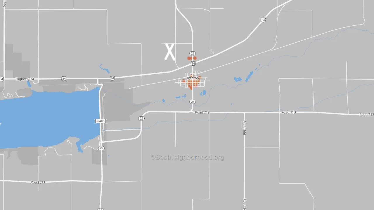 Bike Grade map of 69044, NE