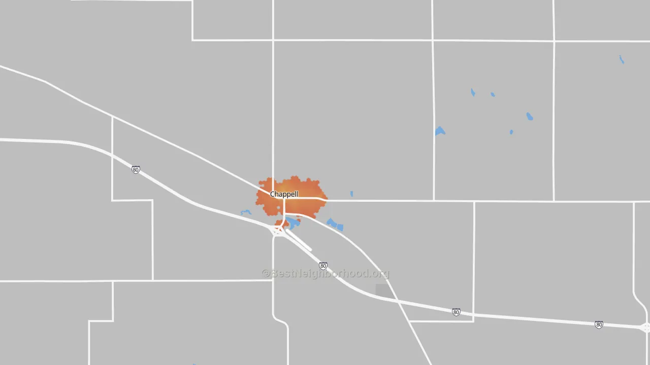 Bike Grade map of 69129, NE