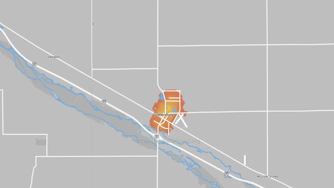 Bike Grade map of 69138, NE