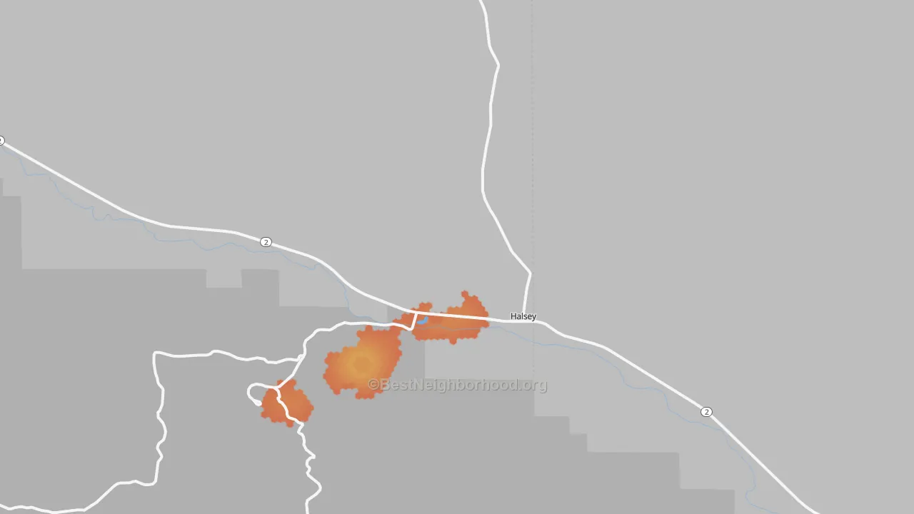 Bike Grade map of 69142, NE
